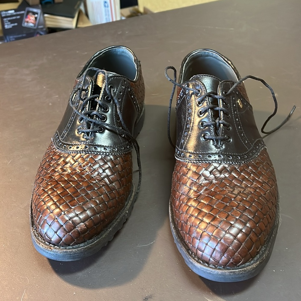 Foot joy classic sat Oxford woven leather golf shoes men’s 9C, 55137 - Picture 2 of 8